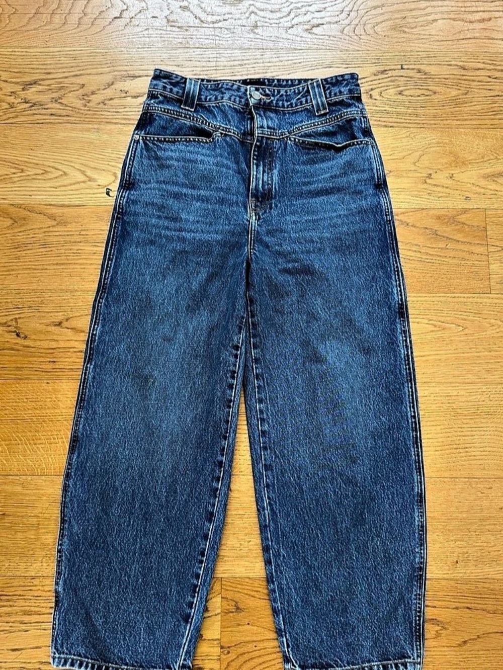 KHAITE Preen Jeans Straight Leg Blue Waist 27